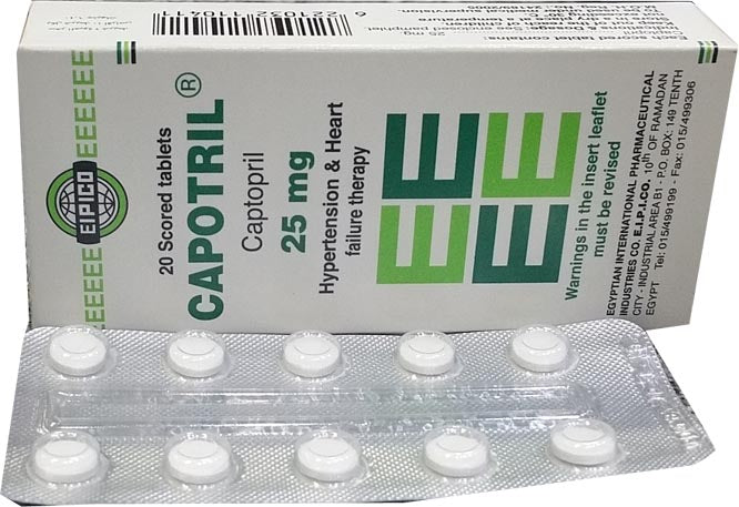 CAPOTRIL 25 MG 20/TABLETS