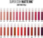 MAYBELINE SUPER STAY MATTE INK 10-125-130-135-15-165-170-175-180-20-65-70